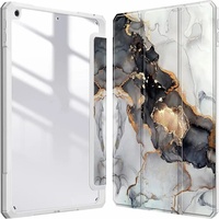 Housse de protection pour tablette iPad Air 13 et iPad Pro, étui rigide transparent avec support intelligent, personnalisation possible, design marbre