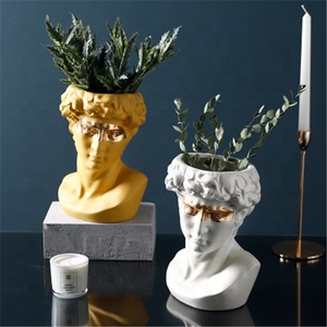 Planteur <span class=keywords><strong>de</strong></span> visage en céramique, Style Ins, Vase en forme <span class=keywords><strong>de</strong></span> tête naturelle, pour décor <span class=keywords><strong>de</strong></span> chambre à coucher - Product Image 3