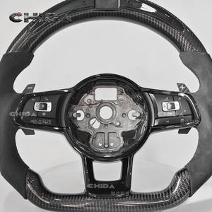 Volante clásico de cuero negro para Vol-ksw-ag-ens VW Scirocco Golf GTD Variant Jetta GLI <span class=keywords><strong>Polo</strong></span> - Product Image 1