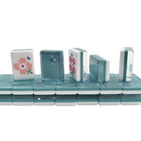 Mahjong en acrylique triple couche, fabrication directe d'usine, avec gravure papillon, design artistique personnalisé pour le divertissement familial