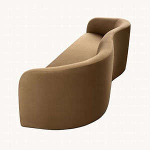 كنبة عصرية فاخرة طراز ONDE ثلاثية المقاعد مع شيزلونج، طقم أثاث صوفا مخصص لغرفة المعيشة، مناسب للصالات الرياضية والمراكز التجارية وغرف النوم - خامات خشب وقماش - Product Image 5