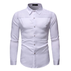 Camicie eleganti Casual da uomo bianche da lavoro <span class=keywords><strong>camicia</strong></span> a maniche lunghe Slim Fit da uomo <span class=keywords><strong>camicia</strong></span> da smoking da <span class=keywords><strong>sposo</strong></span> da sposa - Product Image 2