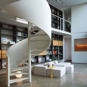Escalera flotante de madera de larguero de alta calidad para escalera curvada de hierro forjado para interiores y exteriores - Product Image 6