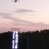Écran LED en maille monté sur drone jusqu'à 5x10m, panneau publicitaire aérien ultra léger pour la publicité volante à grande échelle en extérieur, affichage LED