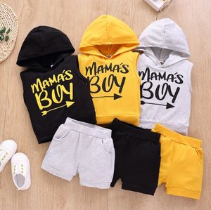 Boutique vêtements pour enfants garçons tenues vêtements de nouveau-né en coton sweat à <span class=keywords><strong>capuche</strong></span> sans manches de haute qualité pour enfants survêtements de sport courts - Product Image 1
