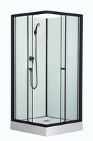 Ajustement rapide facile cliquez système d'assemblage carré moderne salle de douche 90x90x210cm cabine de douche en verre cabine de douche