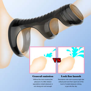 <span class=keywords><strong>Anneau</strong></span> de pénis pour homme, vibrateur, retardateur d'éjaculation, manchon avec sensation de toucher réel, usage pour adultes - Product Image 4