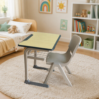 Ensemble de mobilier scolaire personnalisé : bureau et chaise pour élèves du collège