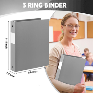 Reliure en plastique à 3 anneaux de 1 pouce, reliure souple en PP avec poche intérieure pouvant contenir 240 feuilles pour les fournitures scolaires en classe - Product Image 2