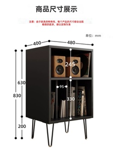 Bibliothèque en bois massif au design moderne européen Armoire à haut-parleurs Armoire à disques vinyles pour la maison ou l'hôtel Salon - Product Image 4