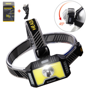 T6 COB LED Headlamp Rechargeable USB Outdoor Camping <b>Light</b> Red <b>Flash</b> Mode Dimmable Plastic Body - Product Image 1