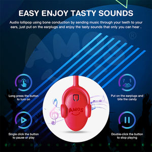 Amos Tasty sounds Erdbeer geschmack Hart bonbon Spielzeug Popmusik Lutscher - Product Image 4