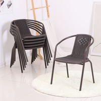 Ensemble table et chaises multifonctionnel en acier et rotin, style moderne, pour balcon extérieur, résistant à l'eau, adapté aux personnes âgées, en plastique