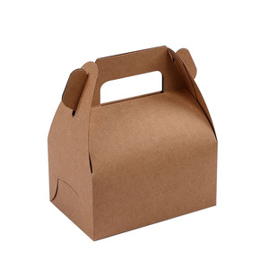 Kraft Paper Dessert <b>Box</b> 12x8x14cm With Handle For Cake Packaging - Product Image 5