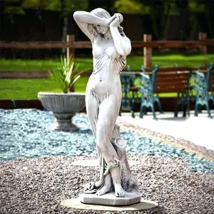 Hot sell standing White Marble Naked Lady Statue For Garden Decoration