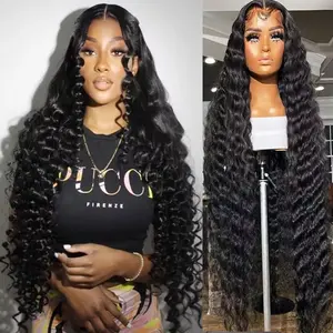 250% high-density wholesale 100% raw virgin human hair wig for black women transparent lace frontal wig thin HD lace front wigs