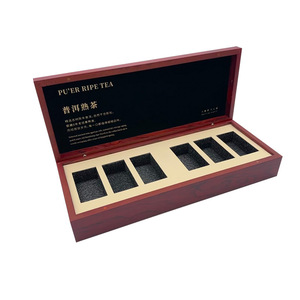 Caja de madera para té Pu'er maduro, caja de almacenamiento rectangular hecha a mano de 65mm para productos de té - Product Image 1