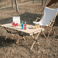 Table pliante moderne en acier inoxydable à finition grain naturel, écologique, durable et portable pour le camping en extérieur, l'entrepôt et l'hôtellerie