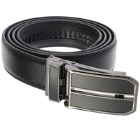 Ceinture en cuir à boucle automatique en alliage brossé sans trous, ceinture à cliquet pour homme, idéale pour tenues professionnelles, formelles ou décontractées, noir et marron