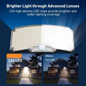 <span class=keywords><strong>Lampe</strong></span> solaire extérieure super lumineuse avec détecteur de mouvement, LED puissante, <span class=keywords><strong>lampe</strong></span> murale de jardin, étanche IP65, 3 modes de fonctionnement, pour les fêtes - Product Image 2