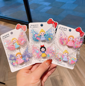 Forcina per capelli con sabbie mobili per cartoni animati per bambini <span class=keywords><strong>ali</strong></span> d'<span class=keywords><strong>angelo</strong></span> fermagli per capelli con Glitter per bambini per accessori per capelli per bambini - Product Image 1