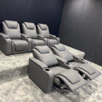 Elektrischer Relaxsessel aus Leder für Heimkino, Keller oder Medienraum – Power-Theater-Sofa mit Kopfstütze