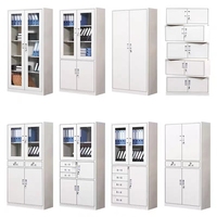 Armoire de bureau en acier KD peu encombrante avec portes battantes, armoire de classement en métal avec porte vitrée de qualité supérieure
