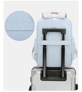 14" Large Waterproof Eco-Friendly Nylon Softback <b>Laptop</b> <b>Backpack</b> Business Arcuate Shoulder Strap Zipper Open Airbag Protection - Product Image 6