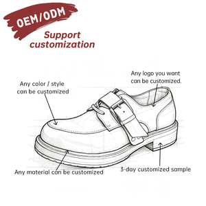 Mocasines Premium de Piel de Caballo Lavada con Correa Monk y Cordones, Construcción Goodyear, Tacón Grueso Apilado, Estilo Oficina, Diseño Artesanal - Product Image 2