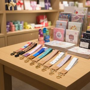 Wholesale <b>Custom</b> Short Polyester Leather Lanyard <b>Keychain</b> Phone Lanyard Short Wrist Strap Lanyard for Promotions and Events - Product Image 3