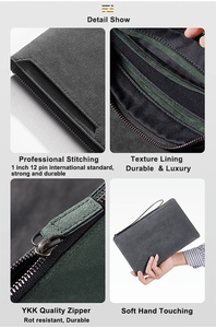 Tùy Chỉnh Ý Alcantara Người Đàn Ông Của Giản Dị Zip Phong Bì Kinh Doanh Phong Cách Ly Hợp Cổ Tay Điện Thoại Di Động Túi - Product Image 6