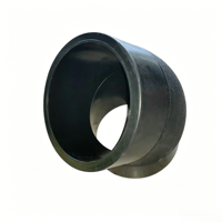 Coude haute pression à 45 degrés de 225 mm, coude à 45 degrés pour l'industrie chimique, moulage noir foncé