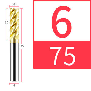 Fresa in Carburo a 4 Taglienti Rivestita in Oro HRC68 1-20mm Utensile CNC per Acciaio Inox 304/316 Lega di Titanio - Product Image 3