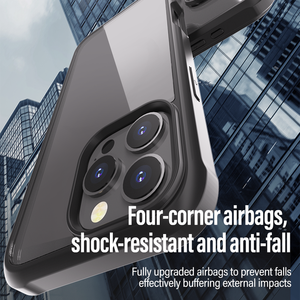 Hai Mặt 360 ° Bảo Vệ Đầy Đủ Bìa Hấp Hình Kính Chống Sốc Từ Trường Hợp Điện Thoại Cho Iphone 16 Pro Max 15 14 Trong Màu Đen - Product Image 4
