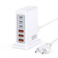 Chargeur rapide universel HNT Wholesale 100W PD à 6 ports, adaptateur de voyage, station de charge pour iPhones, ordinateurs portables avec prise US, EU, UK, AU