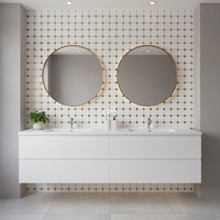 Azulejos de Mosaico de Cerámica Blancos y Dorados Modernos, Populares y Económicos para Aplicaciones Decorativas en Paredes y Pisos