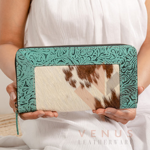 High Quality Women's Genuine Leather Clutch <b>Bag</b> and Wallet Fashionable <b>Long</b> Design with Landscape Pattern Women's Purse - Product Image 5