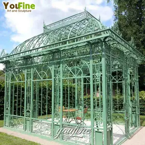 Grand gazebo de jardin décoratif <span class=keywords><strong>en</strong></span> <span class=keywords><strong>fonte</strong></span> verte pour l'extérieur au <span class=keywords><strong>prix</strong></span> d'usine - Product Image 1