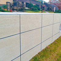 Panneaux muraux souples en pierre artificielle Justone Travertine, revêtement mural ignifuge pour jardin extérieur et salle à manger