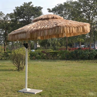 Parasol Pagode Cantilever Robuste en Aluminium de Fabrication Directe, Voile d'Ombrage sur Colonne pour Bord de Piscine, Jardin, Patio, Tiki Palm, pour Utilisation en Parc