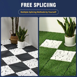 Nouvelle conception de dalles de terrasse en marbre travertin blanc à emboîtement, pierre <span class=keywords><strong>calcaire</strong></span>, bricolage, dalle de sol de garage, antidérapant pour l'extérieur - Product Image 6