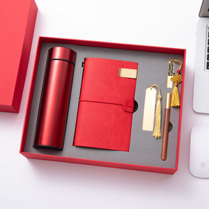 New Product Ideas 2025 Custom Vacuum Insulation Cups with Leather Notebook and Pen USB Drive Bookmark Gift Set for Promotion