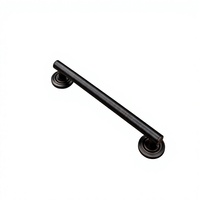 Barre d'appui murale moderne en acier doré brossé noir, antidérapante, durable, pour salle de bain, 12 pouces