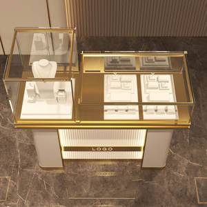 Custom Gold <b>Jewelry</b> <b>Display</b> Showcases Case with Tempered Glass and High-End <b>Jewelry</b> <b>Display</b> Case for Retail Shop - Product Image 6