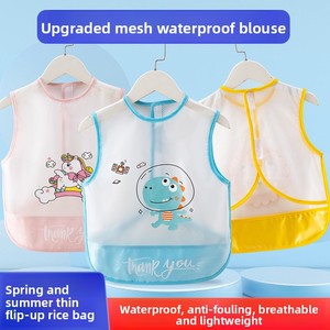 <span class=keywords><strong>Bavoir</strong></span> sans manches imperméable et anti-salissure en maille respirante pour <span class=keywords><strong>bébé</strong></span> à motifs de dessins animés pour garçons et filles Style mince d'été - Product Image 2