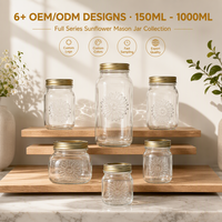 Bocaux en verre transparents pour aliments, miel, bonbons, café, thé, avec logo personnalisé, bocaux de rangement pour épices, bocaux Mason en verre avec couvercle métallique, vente en gros