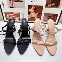 Sandales à talons hauts pour femmes, été 2026, à bout ouvert, avec lanières fines croisées à l'arrière, talon ouvert, sexy, nouveaux produits tendance