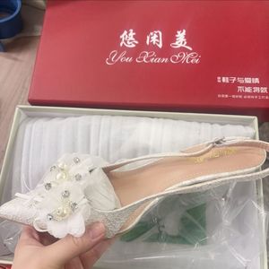Rhinestone Talons Wedding Designer Fashion Sandale Femme 2024 <b>White</b> Women <b>Heels</b> for Ladies - Product Image 5