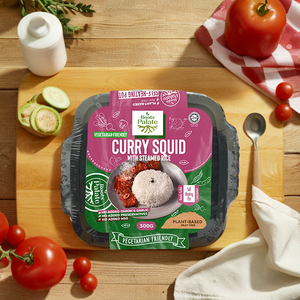 Roots Palate Curry Squid avec riz cuit à la vapeur 300G, pot auto-chauffant à base de plantes, adapté aux végétaliens - Product Image 5