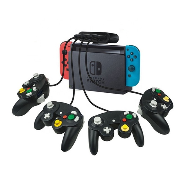 KJH-NS035 for Switch/Wiis U/PC 3 in 1 Converter Handle to Switch GC Adapter With Base Clamp